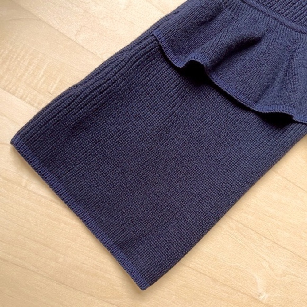 Tory Burch Ashley Navy Ruffled Sleeve Sweater Dress - Picture 13 of 16